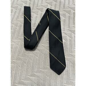 Vintage Ohrbach's black gold stripe silk skinny tie